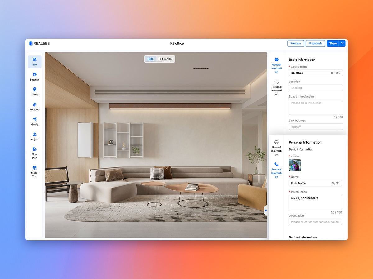 3D tour edit Multimedia tags, Google Street View and panorama optimization features