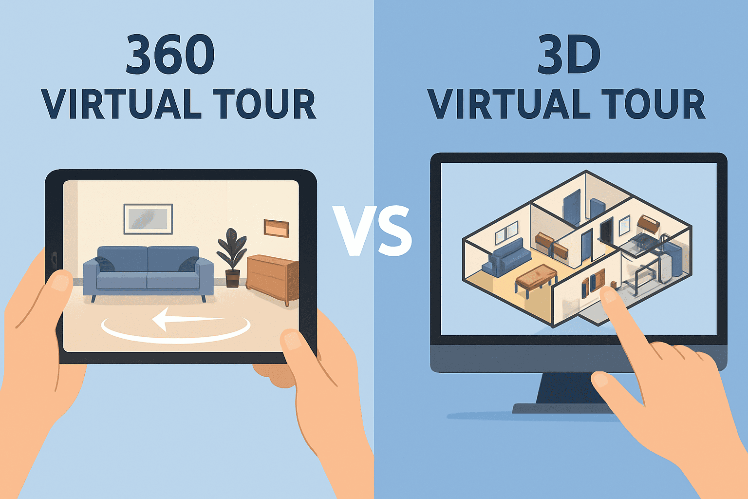 What is the Difference Between a 3D Virtual Tour and a 360 Virtual Tour?