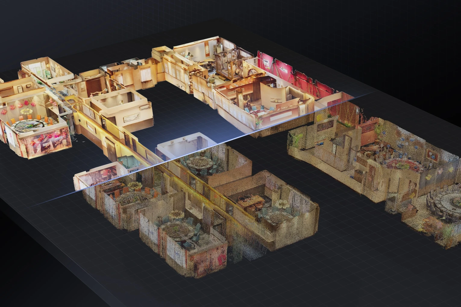 Galois 3D models, point cloud files, floor plans, panoramic images, and marketing videos